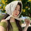 Bufanda Triángulo de Encaje de Lunares Retro Francesa para Mujer 2026 Nueva Moda de Primavera Decoración para el Cuello Estilo Pastoral Pañuelo para la Cabeza Sombrero