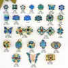 Acessórios de Contas Soltas Antigas Gota de Ouro Borboleta Lótus Esmalte Queimado Azul Contas Pulseira Tecida Colar Contas Atacado
