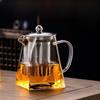 Tetera de Vidrio de Borosilicato Alto, Tetera de Vidrio Engrosado Resistente a Altas Temperaturas, Filtro de Acero Inoxidable, Tetera de Triple Propósito, Tetera de Vidrio