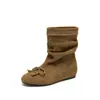 Sapatos Retrô com Solado Grosso para Mulheres, Inverno com Pelúcia Adicional, Aumento Oculto de 5cm de Altura, Confortáveis para os Pés, Bico Redondo, Cadarço, para Pessoas Baixas