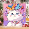 Gatito Lindo con Bufanda Pintura al Óleo Digital para Colorear DIY Interactivo Padre-Hijo Amigable para Principiantes Pintura Decorativa Acrílica