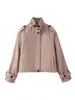 Aliexpress Transfronterizo Venta al por mayor Popular Otoño 2025 Nuevo Estilo Europeo y Americano Chaqueta Corta de Lana Suelta y Versátil con Cuello Alto