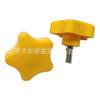 Fabricante de Dongguan Manija Pentagonal Amarilla de Plástico 38 mm/M6M8M10 Manija Fija Manija Giratoria de Plástico