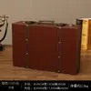 Maleta Vieja de Cuero Estilo Británico Maleta de Mano Estilo Europeo Maleta de Viaje Caja de Almacenamiento Maleta de Equipaje Maleta de Mano Accesorio Decorativo