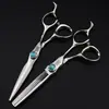 Tijeras Grandes Fm-123 de 6.0 pulgadas con Mango Recto y Mango Turquesa, Tijeras de Corte Plano de Color Brillante, Tijeras de Peluquería, Tijeras para Cortar el Cabello