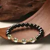 Pulseira de Cristal Fantasma Verde de Obsidiana Natural Dianrun Jewelry para Mulheres, Presente para Namorada