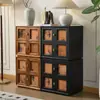 Estilo Medieval Nube Fragante Gasa Módulo de Armario Combinación de Gabinetes Madera Maciza Retro Gabinete Carmen Nuevo Estilo Chino Mueble de TV Mesita de Noche