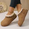 2025 Botas de Invierno Cálidas de Felpa con Suela Gruesa de Piel y Algodón Plataforma Antideslizante Botas de Nieve Botines Cortos Casuales para Mujer Otros