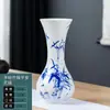 Nuevo Estilo Chino Flor de Loto y Peonía Pintados a Mano Cerámica Jarrón Pequeño Jingdezhen Jarrón Pequeño Transparente Adornos para Arreglos Florales de Sala de Estar