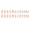 Mariposa de Perla Rota Uñas Portátiles Uñas Largas Estilo Ballet Parches de Manicura Francesa Degradada Uñas Postizas con Diamantes Estereoscópicos