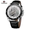 Nuevo Reloj Mecánico Automático Forsining Estilo Europeo y Americano Moda Masculina Casual Corte Hueco Movimiento Mecánico