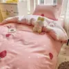 Conjunto de 3 Peças de Algodão Lavado Camada Dupla de Gaze Macio Amigo da Pele Respirável para Mãe e Bebê Lençol de Elástico 100% Algodão Conjunto de 4 Peças Fresco