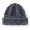 Gorro de punto de cachemira minimalista, versátil, de color sólido, estilo coreano, unisex, de doble capa, grueso y cálido para climas fríos