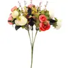 Camelia de Flores Artificiales de Seda Otoñal 5 Horquillas 10 Brotes de Té Perla Ramo de Rosas de Té Pequeñas Decoración del Hogar Boda Flores de Simulación