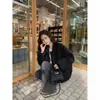 Chaqueta de Algodón Rellena con Patrón Cuadrado Otoño Invierno Estilo Corto Cuadrado Moda Petite Ropa Ligera de Algodón Acolchada Holgada Abrigo para Mujer