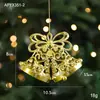 Decoraciones de Navidad, adornos dorados para árbol de Navidad, copos de nieve creativos, zapatos de cristal, colgantes de renos, accesorios galvanizados, colgantes