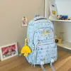 Mochila Escolar Estilo Healing com Bolinhas Coloridas Macaron para Meninas do 3º ao 6º Ano, Adequada para a Aula e Passeios, Mochila Leve