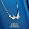 Bestseller Primavera Verão Fresco e Delicado Colar Pingente Borboleta Totalmente Cravejado para Mulheres Luxo Leve Nicho Toque de Alto Padrão Corrente de Prata Pura para Clavícula