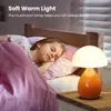 Lámpara de Mesa Cerámica Color Crema Directo de Fábrica con Pantalla de Hongo, Lámpara de Mesita de Noche para Dormitorio, Decoración de Escritorio, Lámpara de Mesa Transfronteriza