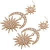 Nuevos Aretes Moda Europea y Americana Aretes Exagerados de Sol y Luna Aretes de Aleación Fabricante de Aretes Venta al Mayoreo