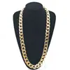 Fornecimento de Joias Transfronteiriças 2cm de Largura Acrílico ABS Dourado Galvanizado Corrente Cubana Personalizada Desempenho Corrente de Ouro Grande