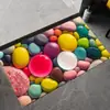 Alfombrilla de Barro Diatomeas para Entrada de Baño, Alfombrilla Absorbente de Agua para Pies, Resistente a la Suciedad, Lavable, Alfombrilla Antideslizante, Alfombrilla de Piso de Baño con Piedras 3D