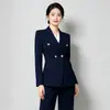 Otoño/Invierno 2026 Nuevo Traje Negro Profesional de Doble Botonadura con Pantalones de Pierna Ancha Conjunto Elegante Joyería Traje de Trabajo