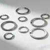 Llavero de Anillo Plano de Acero Inoxidable Pequeño Llavero de Regalo para Manualidades Llavero de Llave de Coche Colgante Venta Directa de Fábrica Al por Mayor