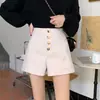 Shorts de mujer modernos estilo coreano para el verano de 2026, nuevos pantalones casuales versátiles de cintura alta, holgados, de pierna ancha, adelgazantes para uso al aire libre