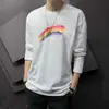 Nueva Camiseta de Manga Larga para Hombre Primavera y Otoño Ajustada Camiseta Básica Moda Coreana Ropa Superior Hombres Ins