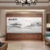 Pantalla divisoria para sala de estar, modelo nuevo 2025, pantalla exterior de imitación madera maciza, pantalla móvil de lujo para sala de estar y patio