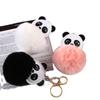 Chuangyi Lingshang Chaveiro de Bolinha de Pelo de Panda Requintado Pingente de Bolsa de Pelúcia Chaveiro de Carro Pingente de Desenho Animado Fábrica