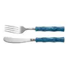 Juego de cubiertos estilo occidental, cuchillo para bistec de acero inoxidable con mango de bambú acrílico, fácil de usar para cortar carne, fácil de limpiar y cómodo de sostener