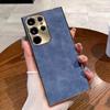 Funda de Teléfono de Piel de Oveja Electrochapada Adecuada para Samsung S26Ultra, Funda Protectora S25Plus de Cobertura Total con Lente Metálica S24