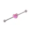Moto cross-border e-commerce puente de oreja estrella corazón forma de corazón degradado acero inoxidable pendiente largo barra de oreja doble agujero de oreja clavo de cartílago de oreja