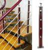 Corrimão de escada estilo clássico tubo redondo de aço inoxidável clipe coluna de mogno guarda-corpo de varanda interna corrimão de escada