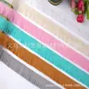 Venta al por mayor del fabricante Yiwu Trading presenta nuevos accesorios de encaje con flecos, accesorios para la ropa y encaje de borlas coloridas para cortinas