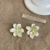 Atmósfera de Primavera y Verano Pendientes de Flor con Degradado Rosa y Blanco para Mujer Moda Dulce Dopamina Tendencia Versátil Pendientes y Accesorios para Orejas