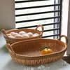 Plato de Fruta Japonés Kens Mimbre Imitación Cesta de Snacks para Sala de Estar Cesta de Almacenamiento de Verduras para Cocina Cesta de Picnic Cesta de Frutas para el Hogar