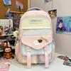 Mochila Escolar para Estudiante de Secundaria Femenina Linda Combinación de Colores Gran Capacidad Mochila para Computadora Ligera Mochila de Viaje para Estudiante de Preparatoria Moderna