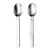 Nueva Cuchara para Restaurante de Comida para Llevar Transfronteriza, Cuchara de Acero Inoxidable 304 para Uso en Casa, Restaurante, Postre, Buffet, Cucharilla Engrosada