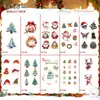 Pegatinas de Tatuaje de Colores Navideños Transfronterizas, Pegatinas Súper Lindas para la Cara, Pegatinas Infantiles de Aspecto Genial, Regalos Navideños con Ambiente, No Tóxicas