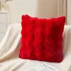 Fundas de almohada de felpa estilo francés más vendidas transfronterizas, diseño minimalista, adecuadas para sofás, dormitorios y decoración del hogar, fundas de cojín de color liso, disponibles para venta al por mayor