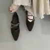 Sapatos Femininos Estilo Coreano Novos Primavera/Verão 2026 com Aumento Interno de Altura, Bico Fino, Boca Rasa, Estampa de Leopardo, Sapatos de Festa, Sapatos Mary Jane