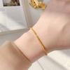 Pulsera de acero de titanio estrellada simple y a la moda para mujer, nicho de lujo ligero, exquisita, chapada en oro al vacío, tejida, para mujer que combina con todo