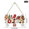 Decoración Navideña Transfronteriza Árbol de Pared con Forma de Colgante Colgante Creativo de Madera de Hombre de Jengibre Colgante de Muñeco de Nieve Navideño y Anciano