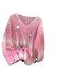Suéter Vazado de Flores Estilo Doce Suave Design com Senso de Design Feminino Nicho Feminino Primavera e Outono Novo Suéter Solto Top Tendência