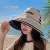 Sombrero de Sol para Mujer con Ala Grande Sentido de la Moda Plegable Sombrero de Sol al Aire Libre con Parte Superior Abierta Muestra la Cara Sombrero de Pescador Pequeño Cuerda a Prueba de Viento