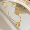 Collar de calabaza de la suerte 2024 nuevo verano para mujer cadena de clavícula red roja de acero de titanio de oro de 18k de alta calidad que no se decolora