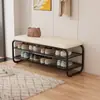 Armário de sapatos de luxo na entrada, cor creme, com assento para calçar sapatos, popular online, sapateira integrada, metal, outros materiais